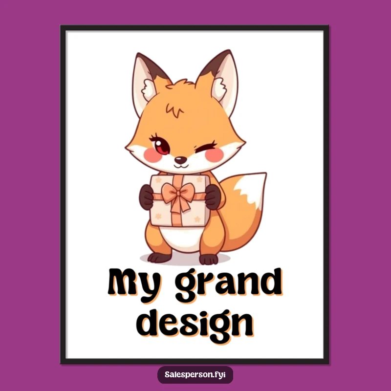 Funny Sly Fox Poster - Playful Wink Art for Humorous Decor