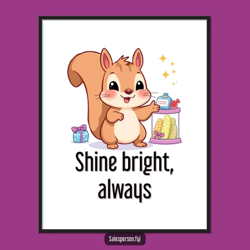 Funny Squirrel's Delight Poster: Add Sparkle to Your Walls with Amusing Art