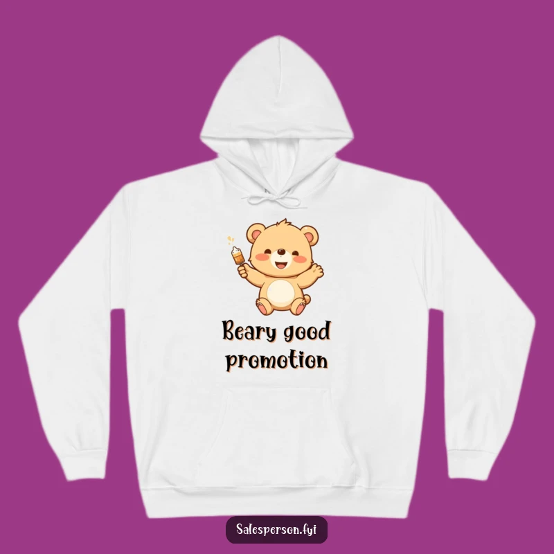 Cozy Funny Bear Cub Hoodie - Warm Enthusiastic Wear, Ideal Gift