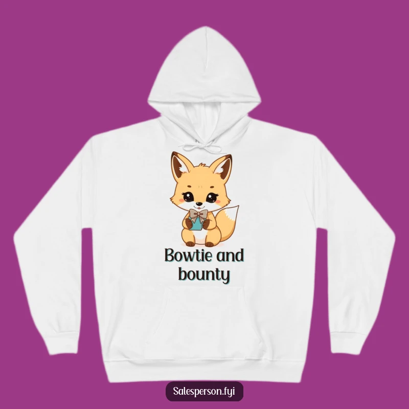 Cozy Funny Fox Bowtie Gift Hoodie: Warm & Stylish Present