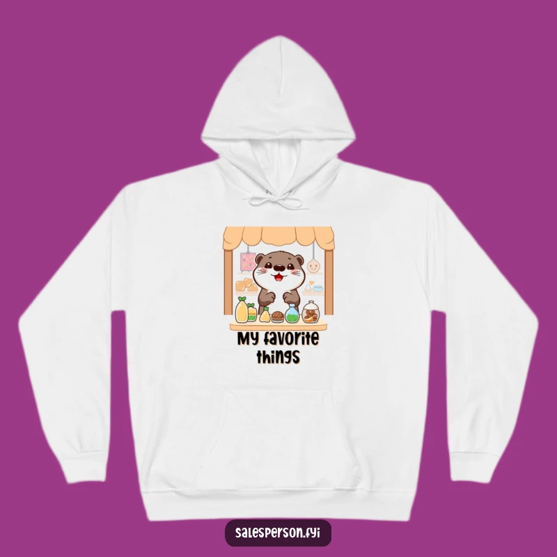 Cozy Funny Otter Hoodie - Warm and Cheerful Otter Showing Off Finds Gift