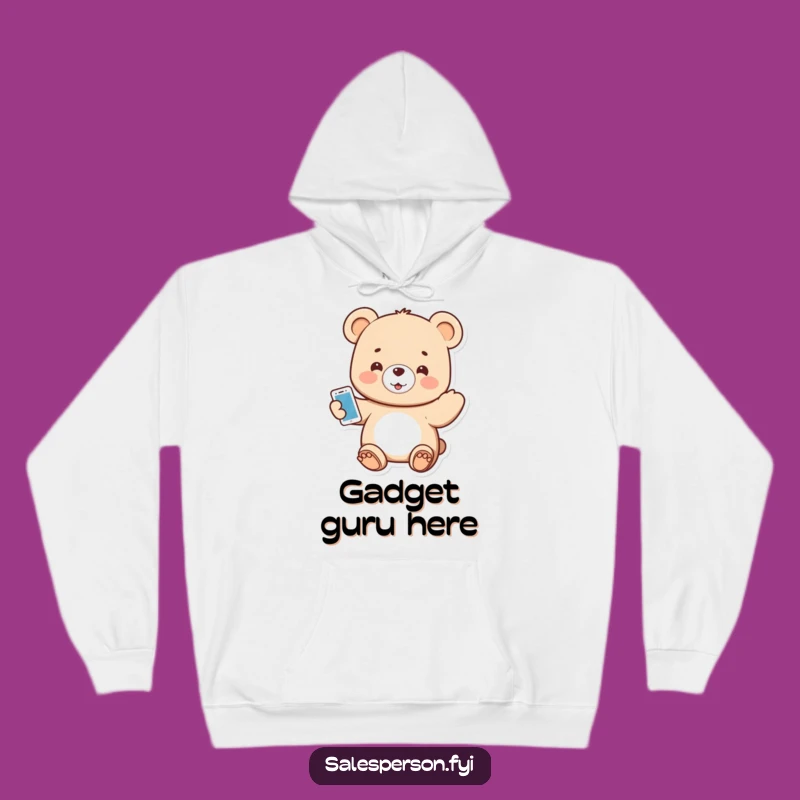 Cozy Funny Tech Bear Hoodie: Tech Enthusiast Comfort for a Funny Gift