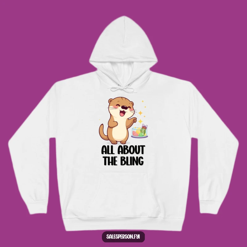 Funny Otter Sparkle Hoodie - Cozy Playful Gift for Treat Lovers