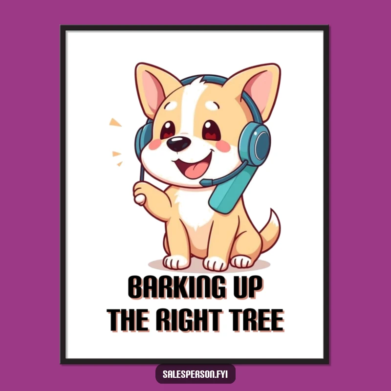 Free Printable Dog Wall Art: Funny Headset Phone Call Downloadable Decor