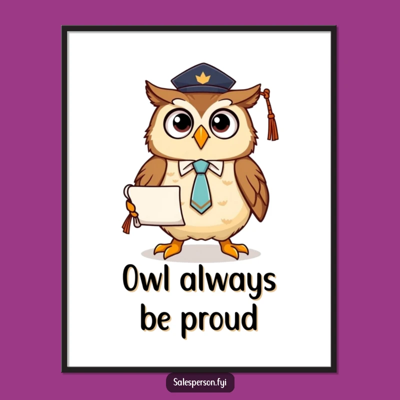 Free Printable Owl Scholar Art - Funny Downloadable Wall Decor Gift