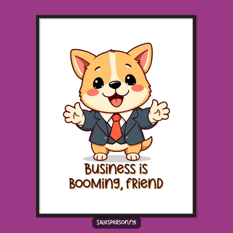 Free Printable Wall Art: Dapper Dog Handshake, Funny Downloadable Decor