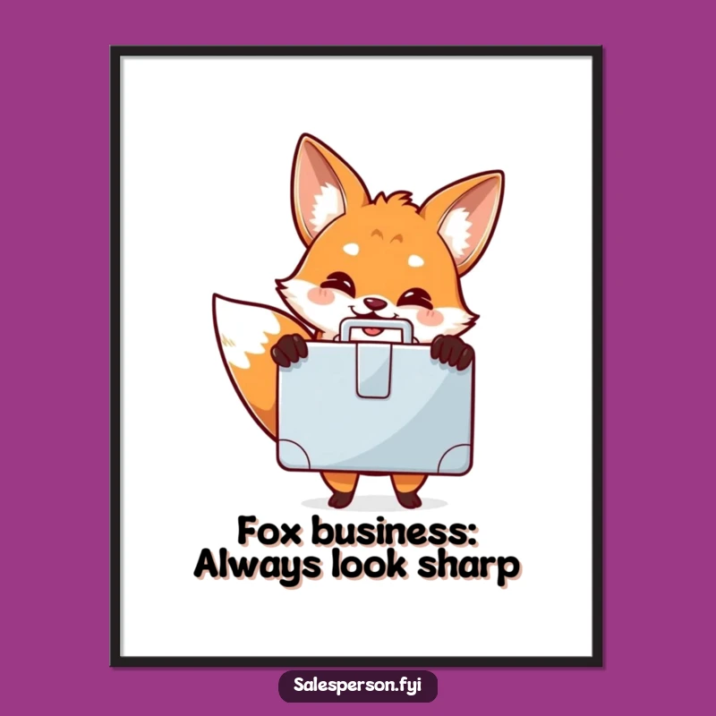 Funny Free Printable Wall Art: Fox with Briefcase, Downloadable Decor for an Office Vibe