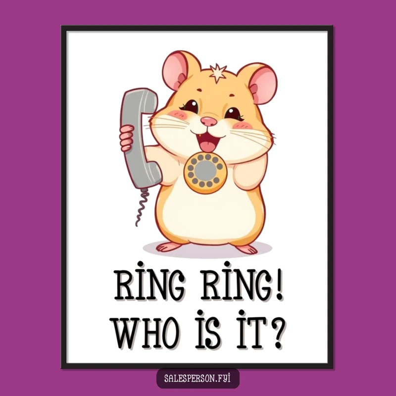 Funny Free Printable Wall Art: Hamster on the Phone - Quirky Decor!