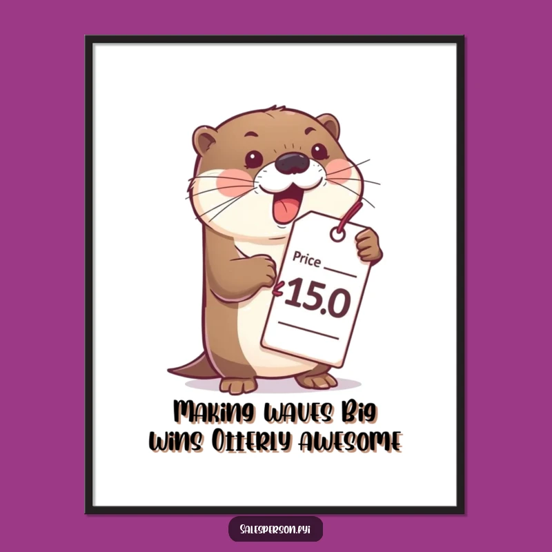 Funny Free Printable Wall Art: Otter Price Tag Downloadable Art for Lively Spaces