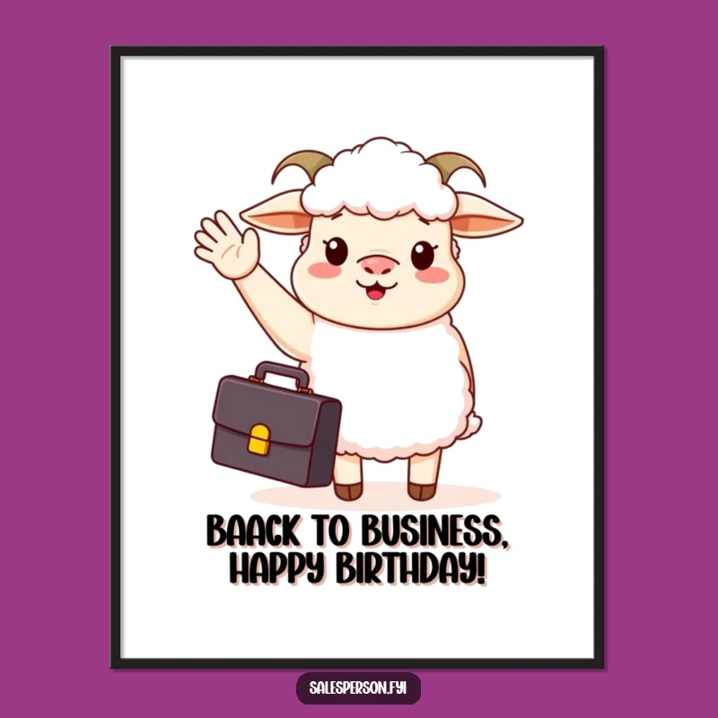 Funny Free Printable Wall Art: Waving Business Sheep - Quirky Downloadable Art