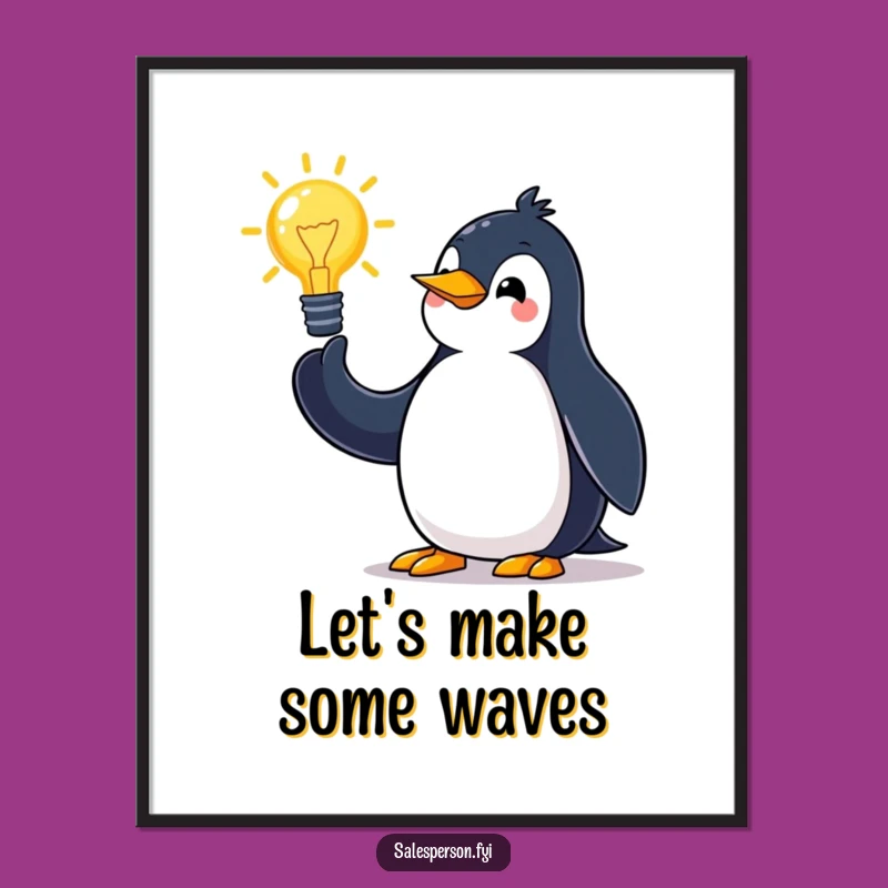 Funny Free Printable Wall Art: Penguin's Big Idea - Whimsical Decor!