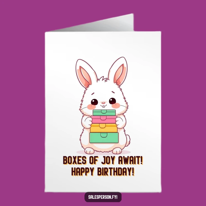 Free Printable Birthday Card: Fluffy Bunny Gifts, Funny Downloadable Greeting for Kids Party