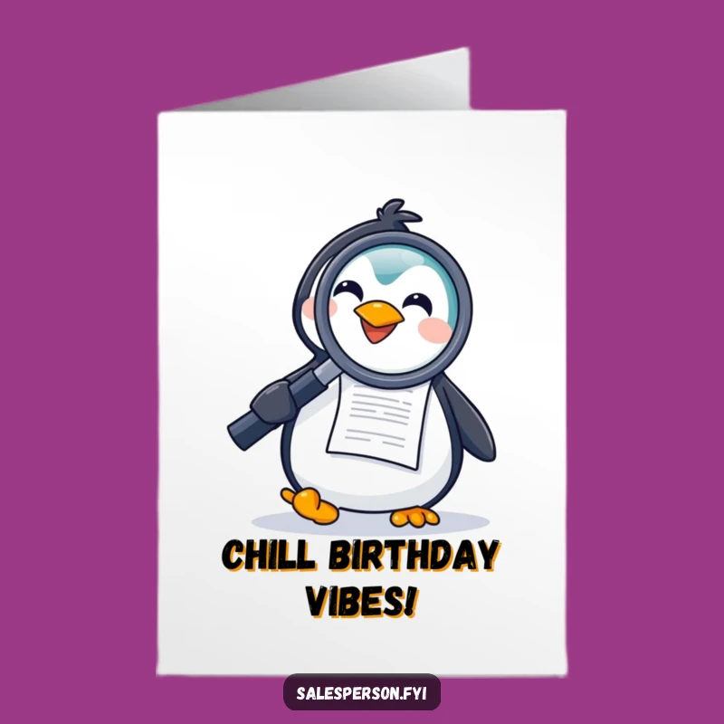Free Printable Penguin Detective Card - Funny Downloadable Birthday Gift