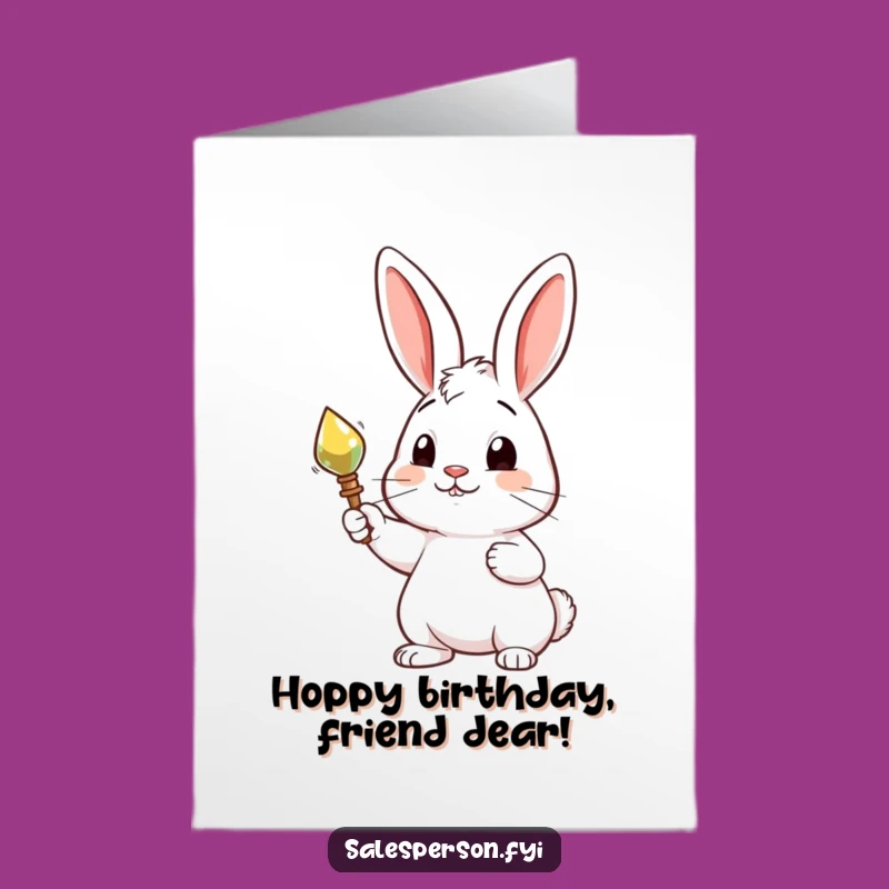Free Printable Birthday Card: Curious Rabbit Shiny Object - Special Downloadable Gift