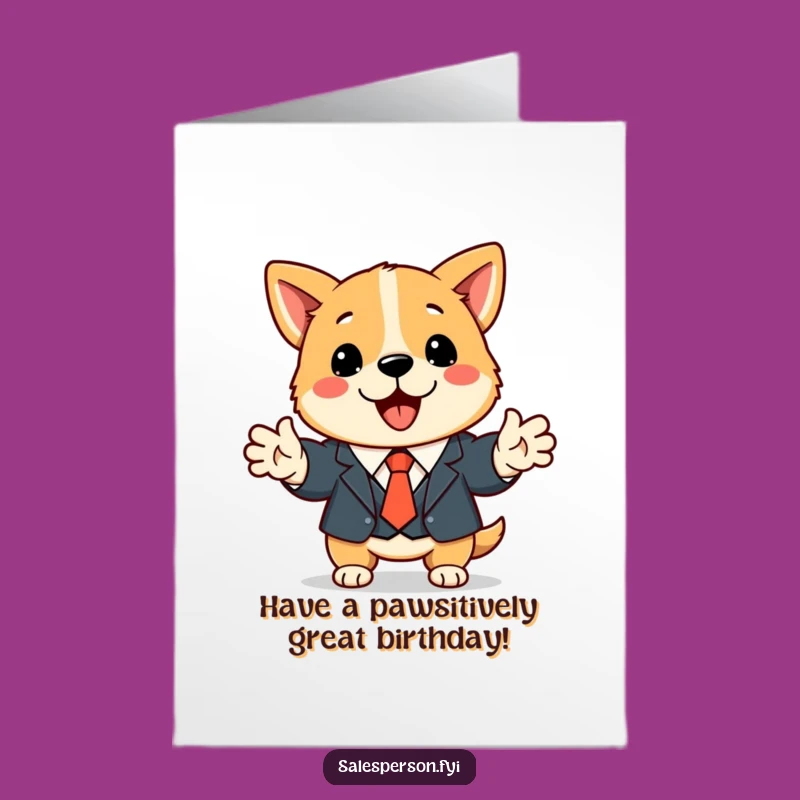 Free Printable Birthday Card: Dapper Dog Shakes Hands, Downloadable Deal