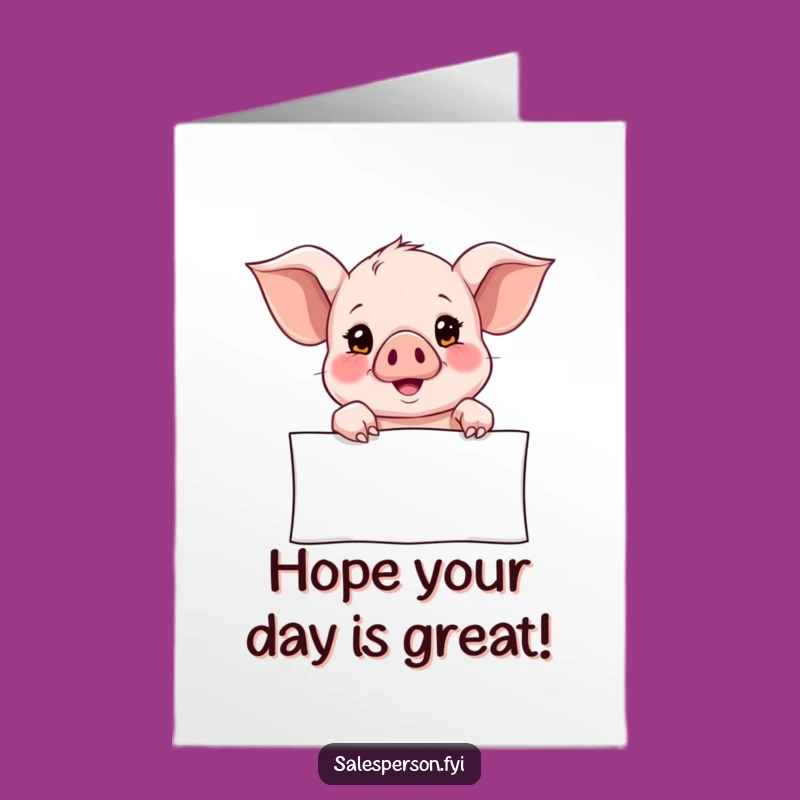 Free Printable Piglet Birthday Card: Hopeful Banner Downloadable Gift