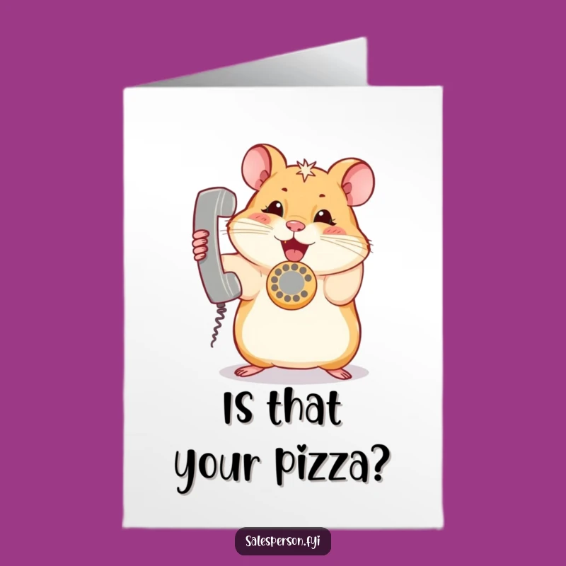 Free Printable Birthday Card: Funny Hamster Phone Call - Instant Download!