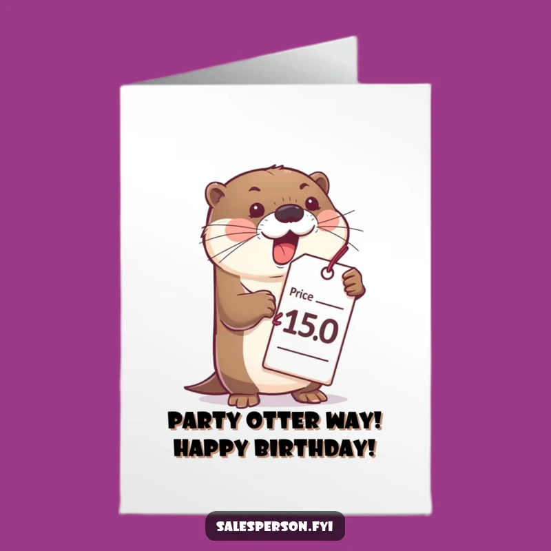 Free Printable Birthday Card: Bubbly Otter Funny Downloadable Gift for Extravagant Celebrations