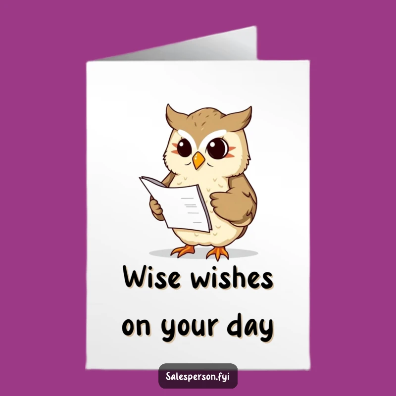 Free Printable Birthday Card: Wise Owl Approves Your Big Day!