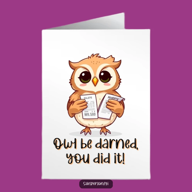 Free Printable Congratulations Card: Owl's Receipt Triumph - Funny Download!