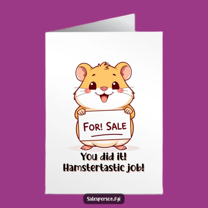 Free Printable Hamster For Sale Congrats Card: Funny Downloadable DIY Gift