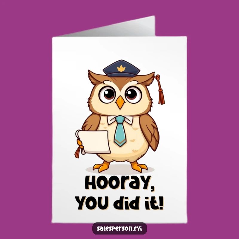 Free Printable Owl Diploma Card - Funny Downloadable Congrats Gift