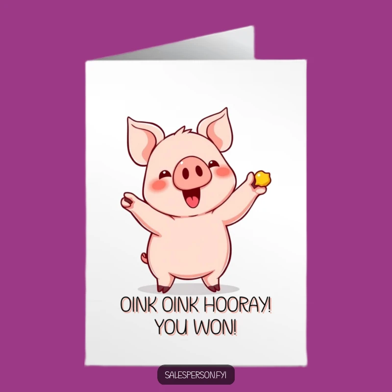 Free Printable Pig Shiny Congrats Card: Humorous Downloadable DIY Gift