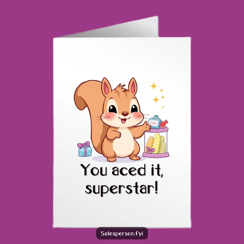 Free Printable Congratulations Card: Squirrel's Sparkles - Celebrate Success!