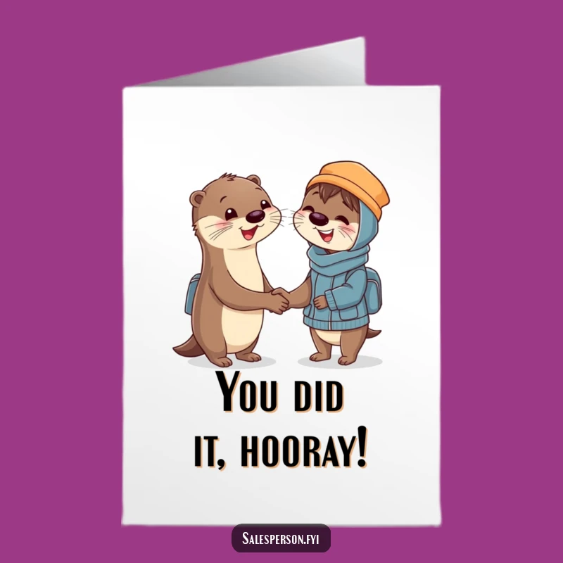 Free Printable Otter Congrats Card: Deal Done Downloadable Gift