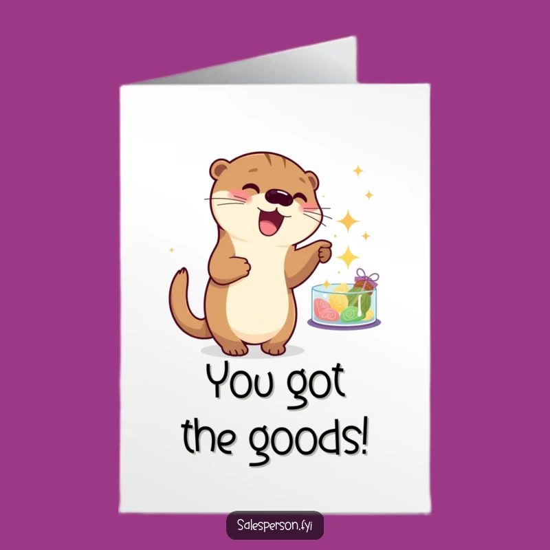 Free Printable Congrats Card: Otter's Shiny Success, Funny Downloadable Gift