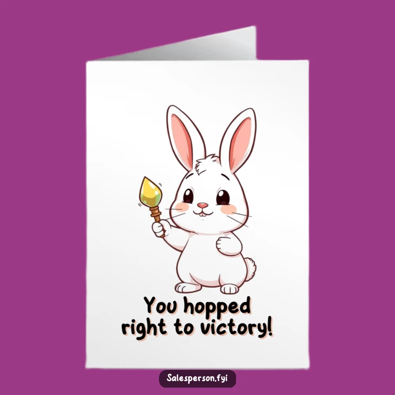 Free Printable Congrats Card: Proud Rabbit Shiny Object - Success Downloadable Gift