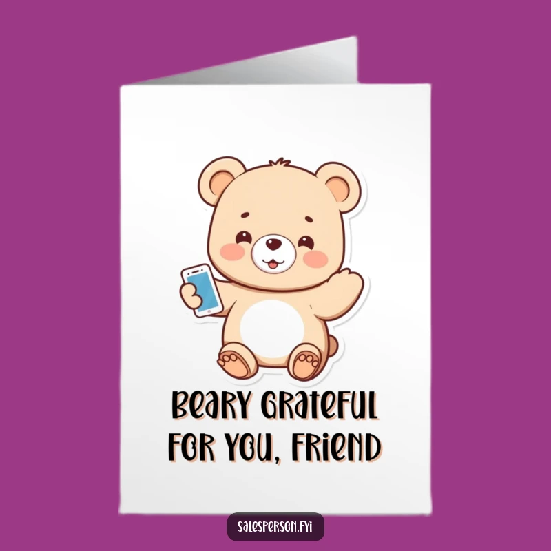 Free Printable Bear Gadget Thank You Card - Enthusiastic Downloadable Funny Gift