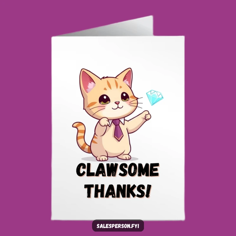 Free Printable Cat Thank You Card: Funny Diamond Gift Downloadable Gratitude