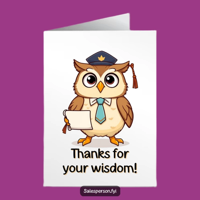 Free Printable Owl Scholar Card - Funny Downloadable Thanks Gift