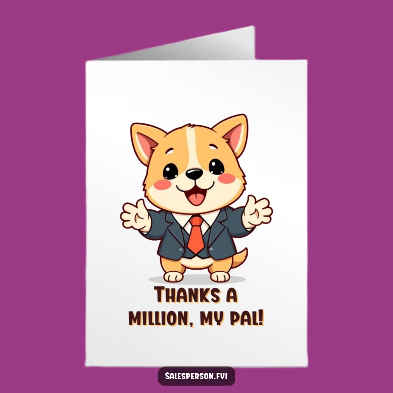 Free Printable Thank You Card: Dapper Dog Handshake, Downloadable Thanks