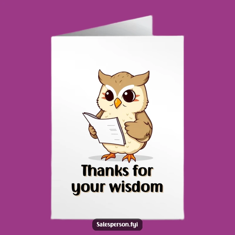 Free Printable Thank You Card: Wise Owl's Gratitude Ledger!