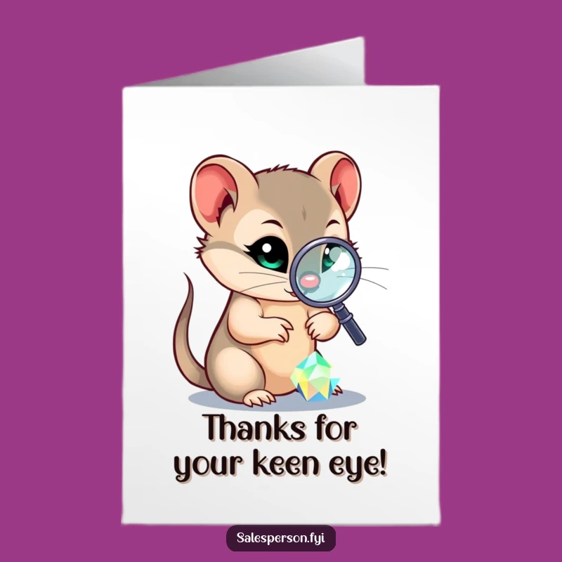 Free Printable Weasel Thank You Card: Sly Funny Downloadable Appreciation Art