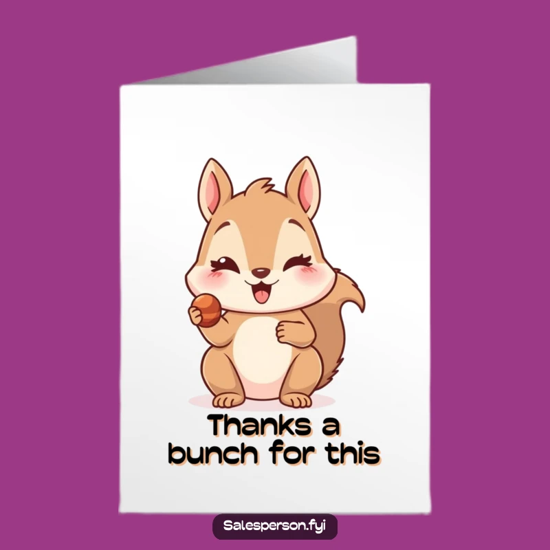 Free Printable Thank You Card: Squirrel Wink Treat - Grateful Downloadable Gift