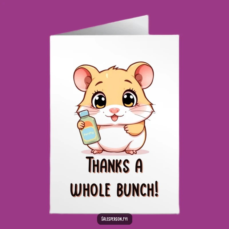 Free Printable Hamster Showcase Card - Funny Downloadable Thanks Gift