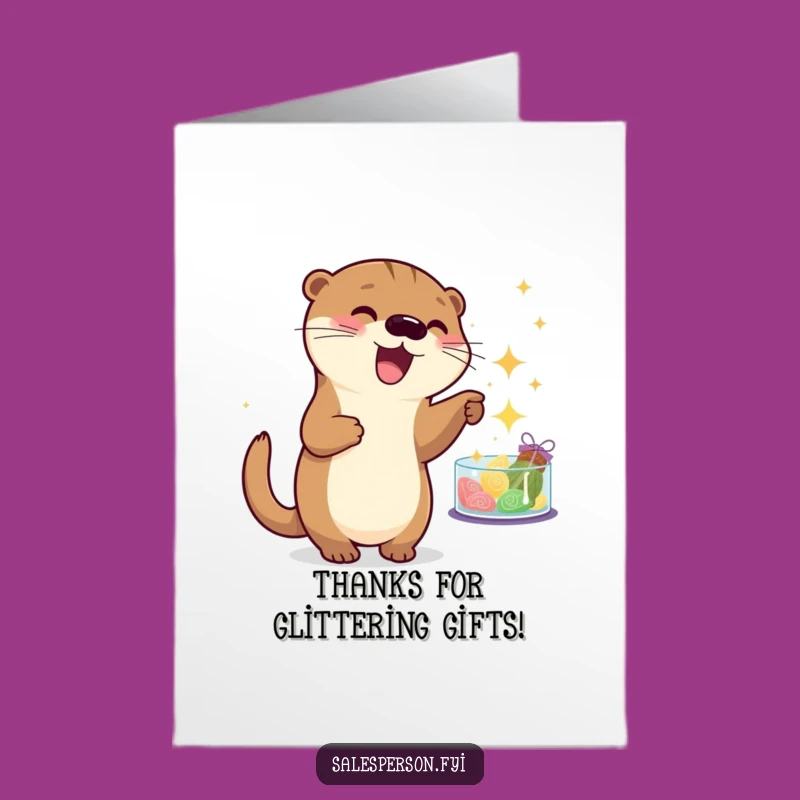 Free Printable Thank You Card: Otter's Sparkle Thanks, Funny Downloadable