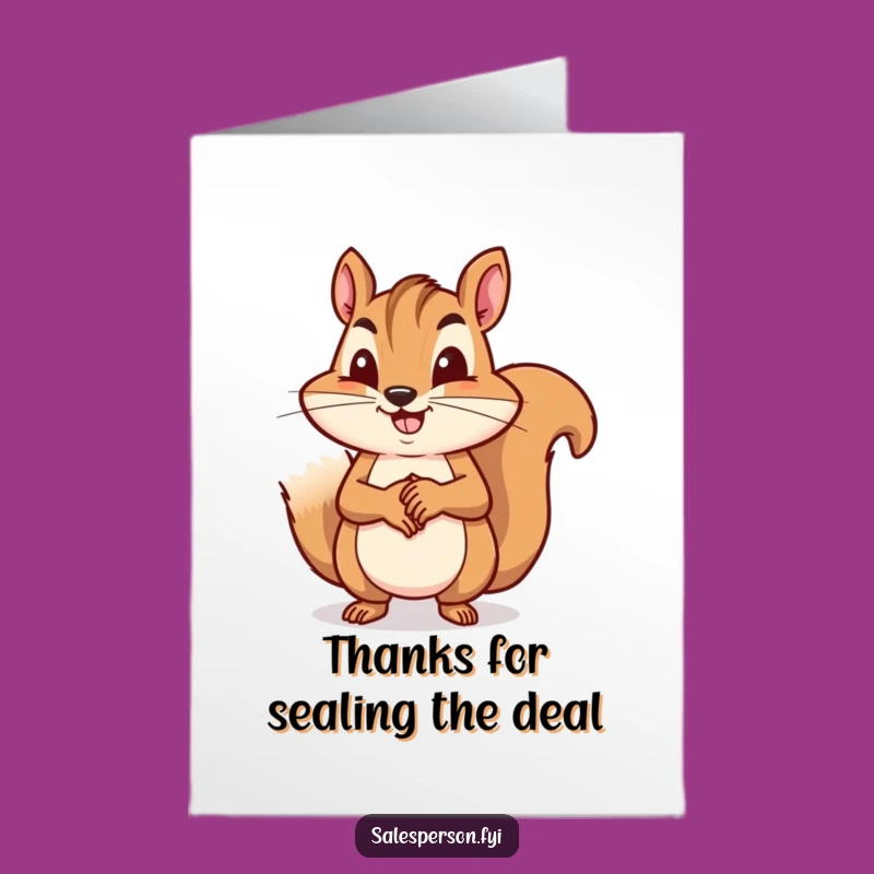 Free Printable Thank You Card: Squirrel's Business Deal Gratitude!