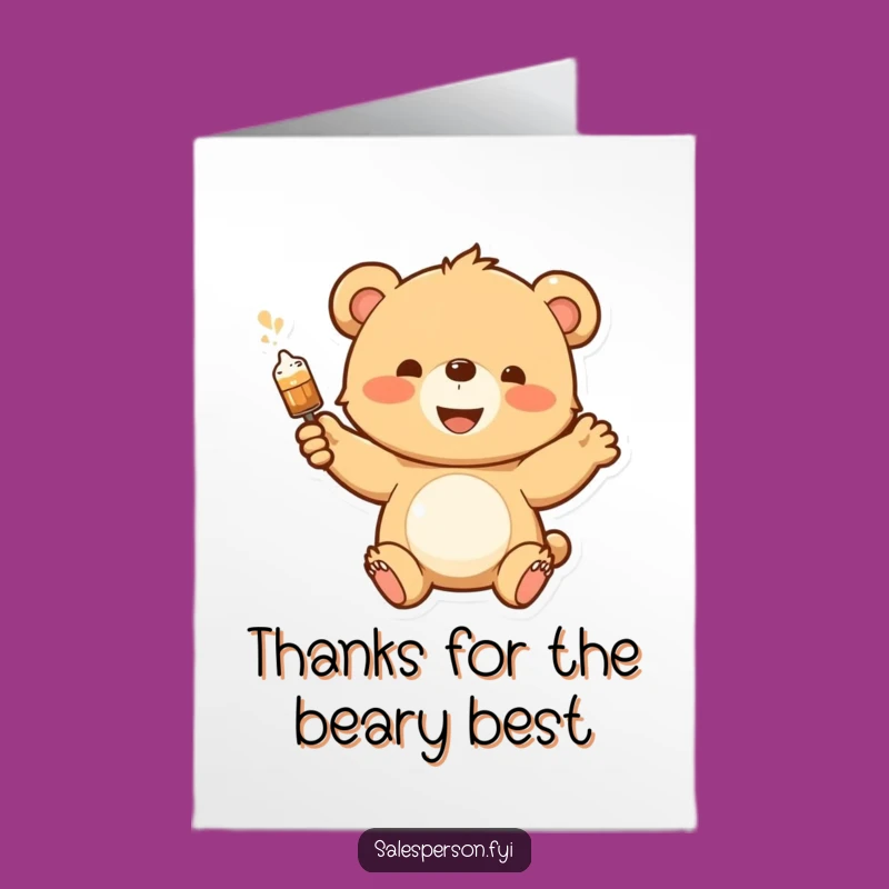 Free Printable Thank You Card: Bear Cub Product Demo - Grateful Downloadable Gift