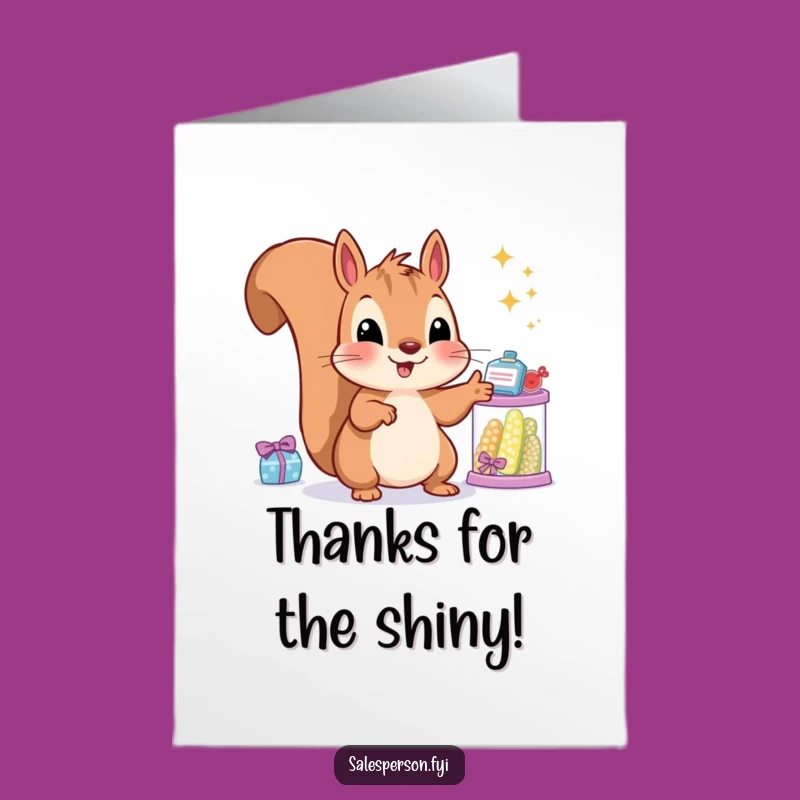 Free Printable Thank You Card: Squirrel's Sparkly Thanks - Joyful Download!