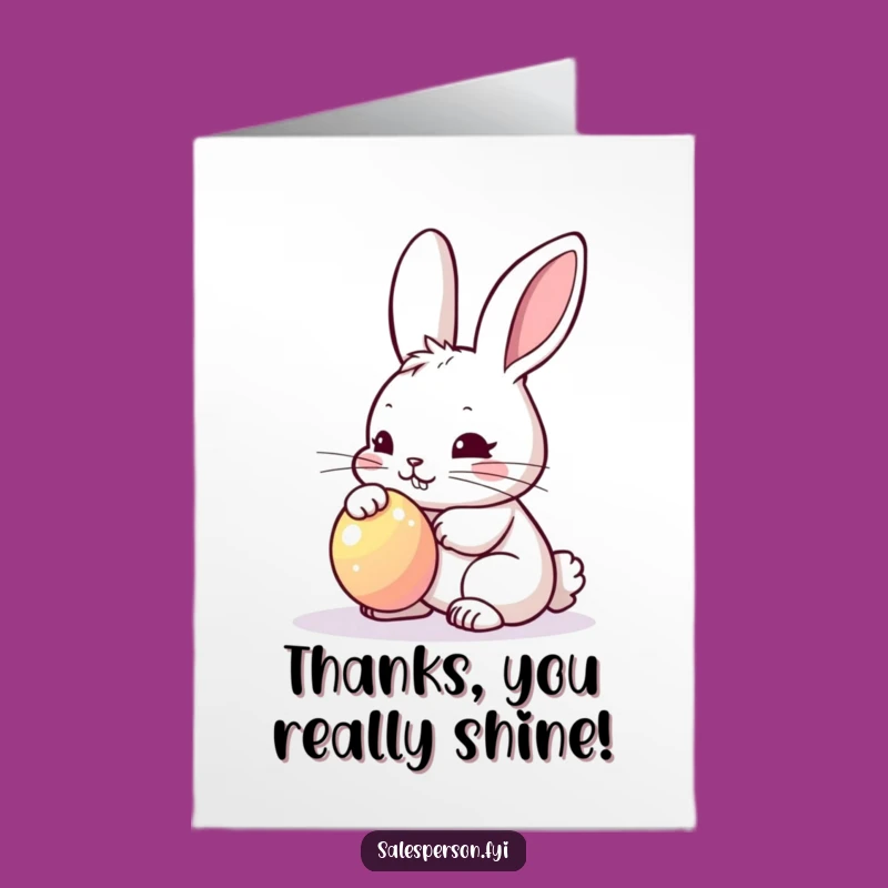 Free Printable Bunny Shiny Thank You Card: Polished Downloadable Gift