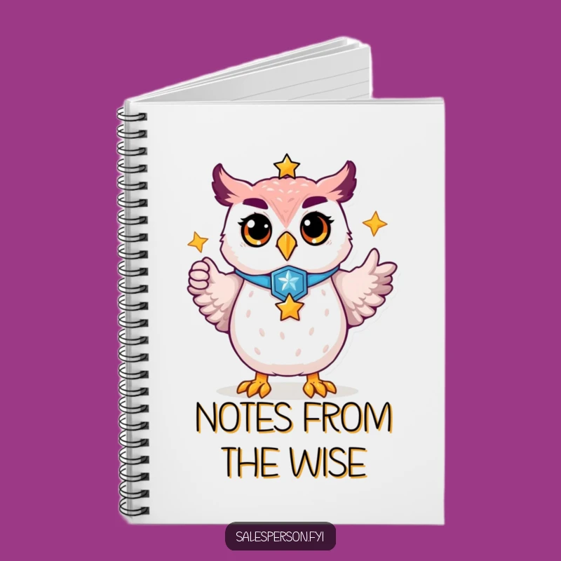 Funny Proud Owl Notebook, Journal with Badge Star, Gift Idea