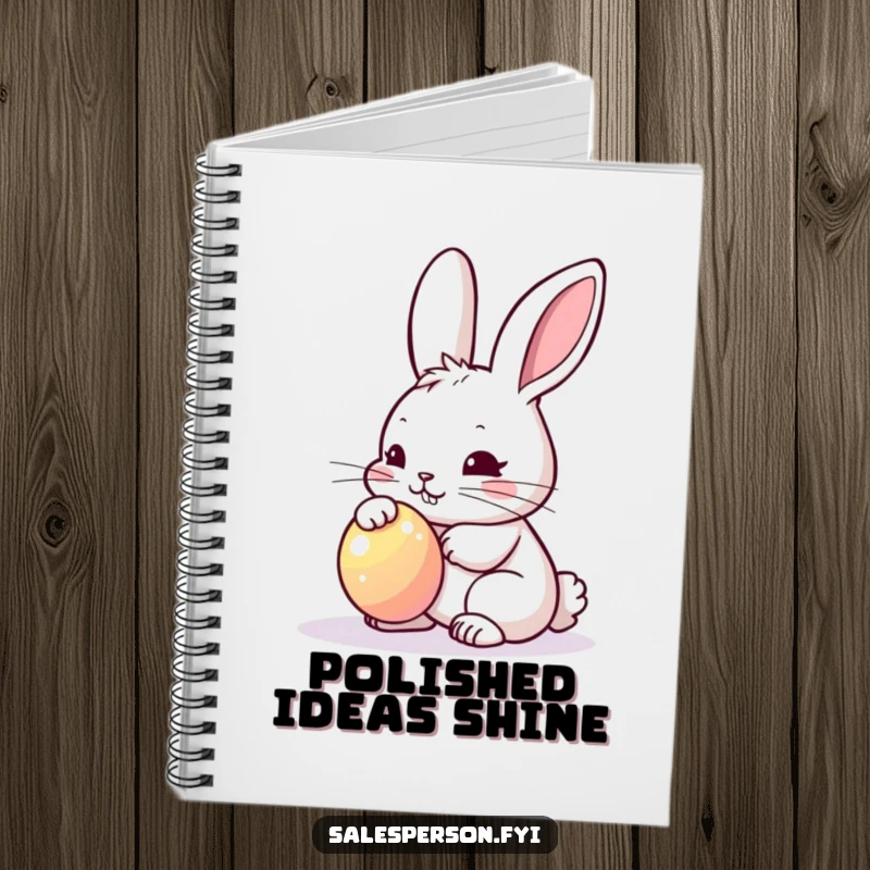 Funny Bunny Polishing Notebook: Determined bunny polishing a bright shiny object, ideal for notes.