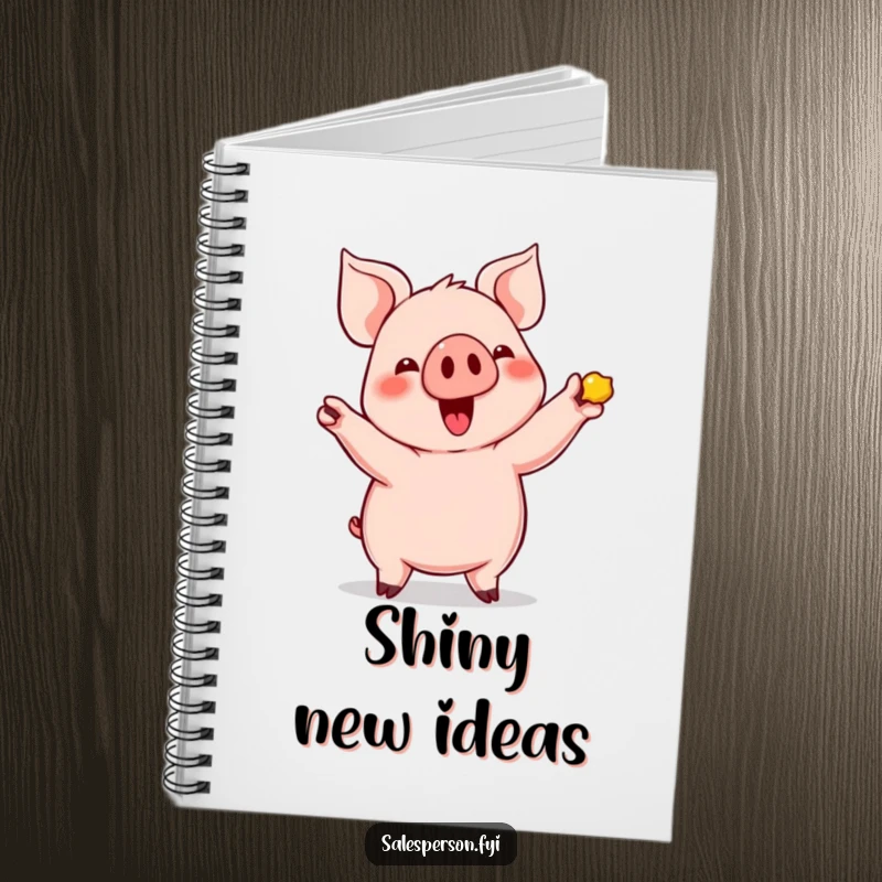 Funny Pig's Shiny Find Notebook: Cute pig enthusiastically showing off a shiny item, ideal for notes.