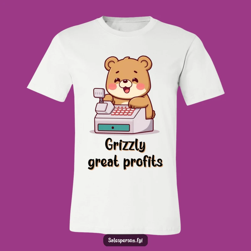 Funny Bear Cash Register T-Shirt: Celebrate Deals with Humorous Style