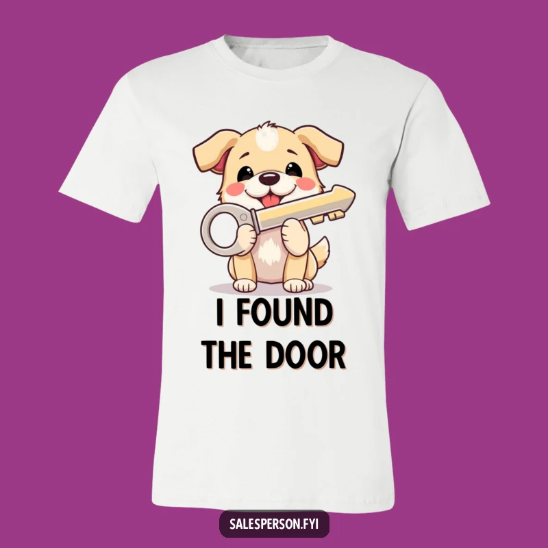 Funny Dog Holding Key T-Shirt: Hilarious New Home Gift for Dog Lovers!