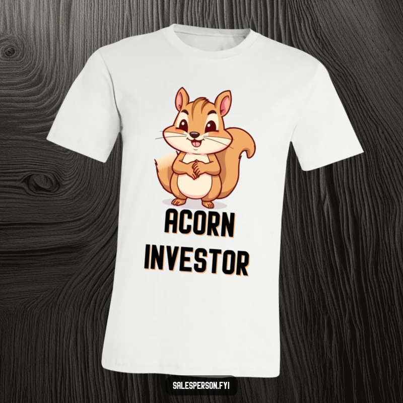 Funny squirrel heroically shaking hands to close a deal, embodying determination on a comfy t-shirt, a funny gift.